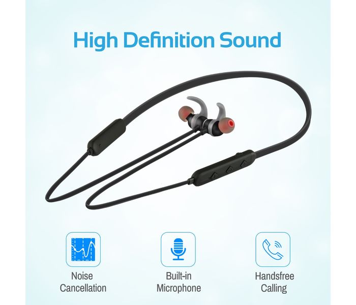 Promate Spicy-1 High Definition Wireless Secure-Fit Stereo Magnetic Earbuds, Black - Zoom Image 3