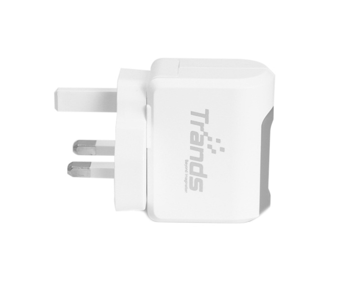 Trands TR-PC4357 Single Port Wall Charger with MFi Certified Lightning Cable - White - Zoom Image 1