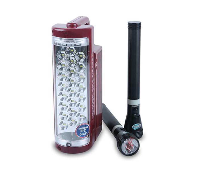 Geepas Torch GEFL4141 Rechargeable 2 Piece Flash Light with Lantern Combo - Zoom Image 1