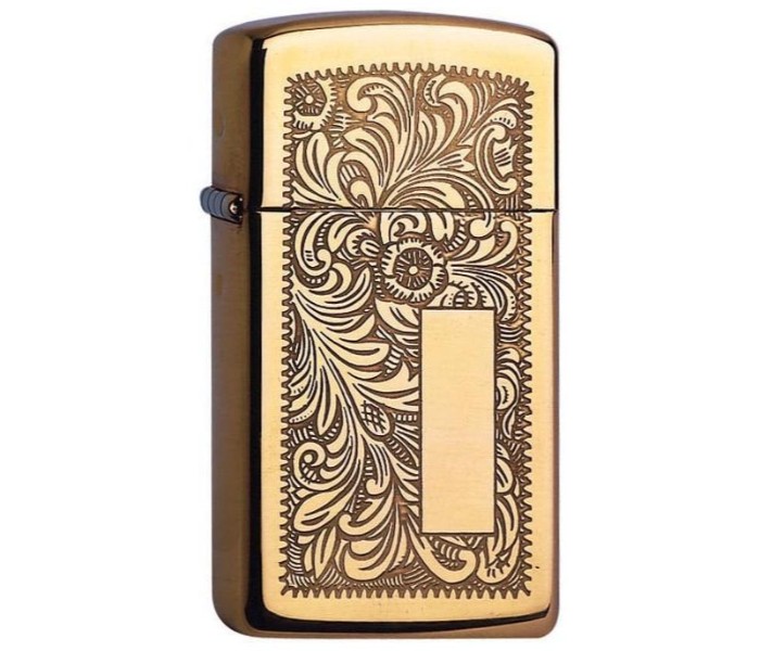 Zippo 1652B 720060431 Brass Venetian Slim Lighter Gold - Zoom Image