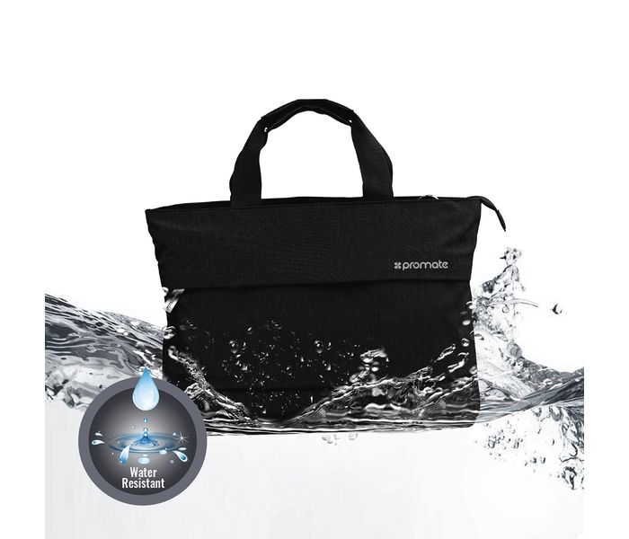 Promate Desire-LD 13 inch Classic Design Laptop Handbag with Multiple Storage Options, Black - Zoom Image 2