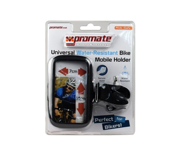 Promate Ride-Safe Universal Water-Resistant Bike Mobile Holder Mount - Black - Zoom Image 3