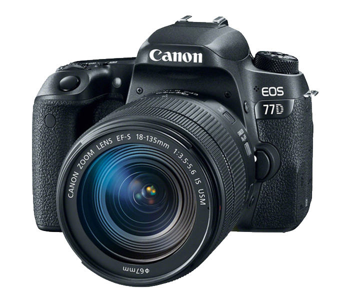 Canon EOS 77D EF-S 24.2 MP DSLR Camera with 18-135mm USM Lens - Black - Zoom Image 2