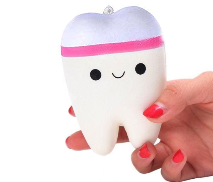  Squishy Jumbo Teeth Stress Reliver Toy UBS12 White and Pink - Zoom Image 2