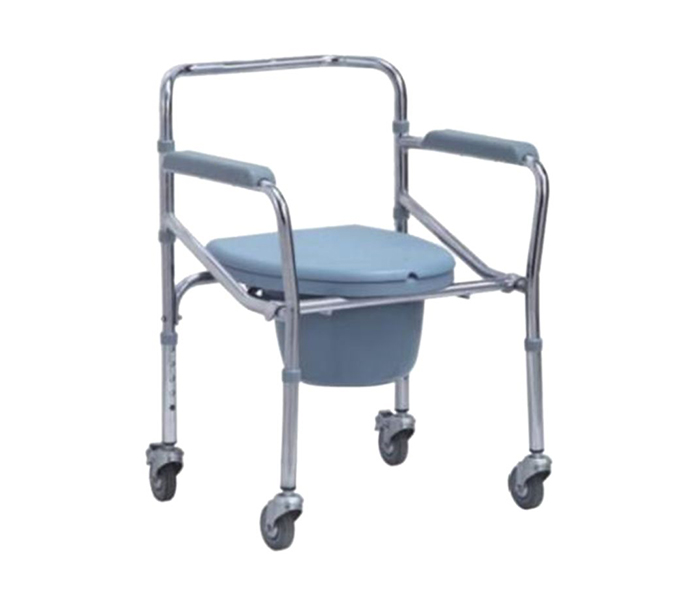 Media6 N13557195A Foldable Commode with Wheels - Zoom Image