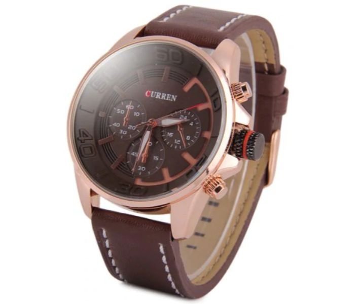 Curren 8187 Casual Analog Quartz Watch For Men Brown - Zoom Image 1