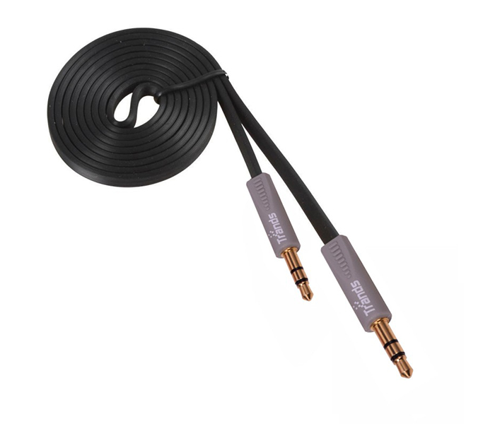 Trands TR-CA5185 3.5 mm Male to Male Auxiliary Audio Cable - Black, 1 Meter - Zoom Image 2