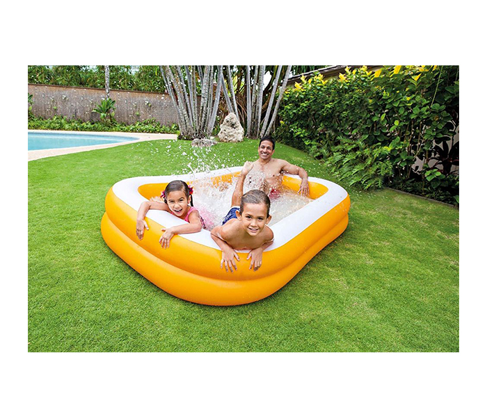 Intex ZX-57181 229 x 147 x 46CM Inflatable 2-ring Family Swimming Pool - Orange - Zoom Image 2