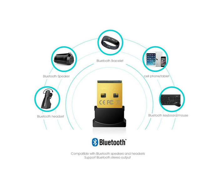 Trands TR-BT747 Ultra-Mini Bluetooth CSR 4.0 USB Dongle Adapter - Black - Zoom Image 2