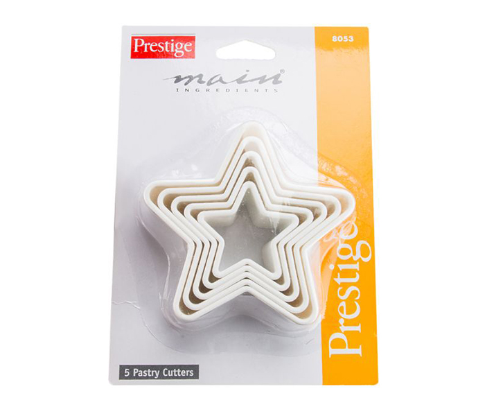 Prestige PR8053 5 Pieces Star Shape Pastry Cutter Set, White - Zoom Image 2