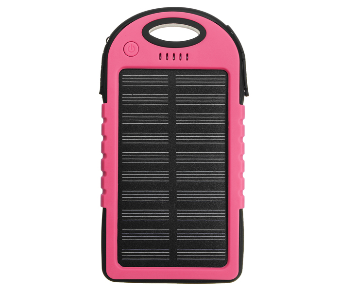 GK Genuine 10,000 mAh Solar Power bank for all Device - Pink - Zoom Image 2