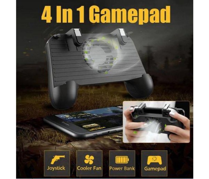 Mobile Game Controller 4 in 1 Upgrade Version Gamepad Shoot and Aim Trigger Phone Cooling Pad Power Bank for Android and iPhone MGC41 Black - Zoom Image 6