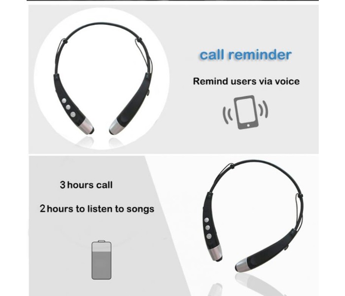 KBP-500s Wireless Bluetooth High Quality Neckband Earbud Headset Sports Stereo Earphone Black - Zoom Image 2