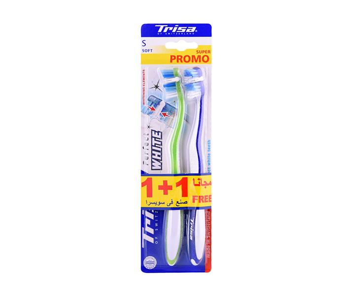 Trisa Perfect and Comfort White Soft Toothbrush - 1+1 Pack - Zoom Image