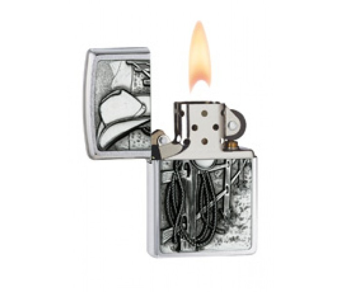 Zippo 24879-000009 200 Resting Cowboy Lighter Silver - Zoom Image 1