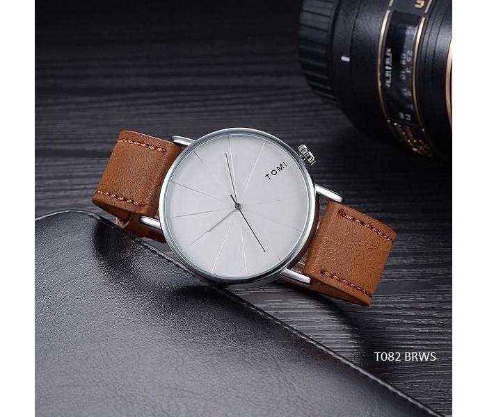 Tomi T082 Analog Watch Brown & White for Unisex - Zoom Image 1