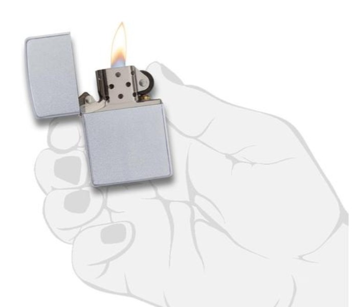 Zippo 205 Satin Chrome Lighter Silver - Zoom Image 2