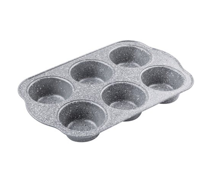 Lamart LT3041 Stone Muffin 6 Cup Baking Molds, Grey - Zoom Image