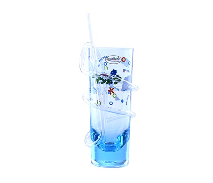 Royalford RF6167 Fancy Transparent Acrylic Glass with Straw - Blue - Zoom Image