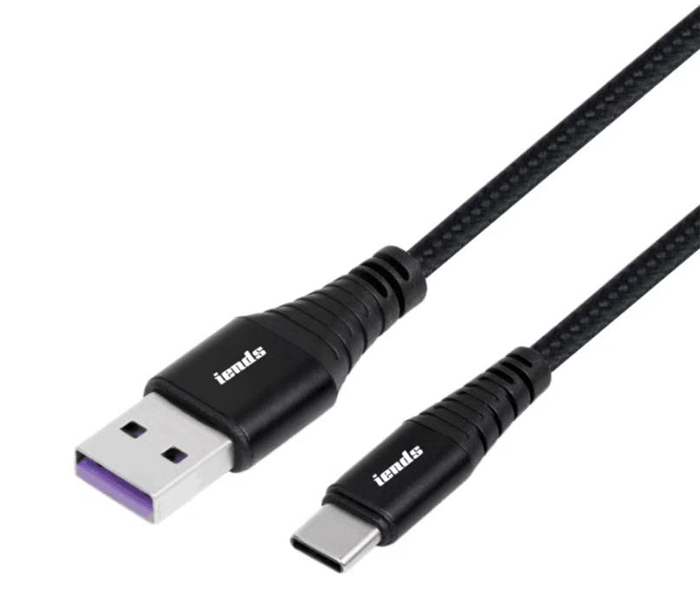 Iends IE-CA925 Nylon Braided Type C USB Cable for Type C Devices 1 M - Black - Zoom Image 3