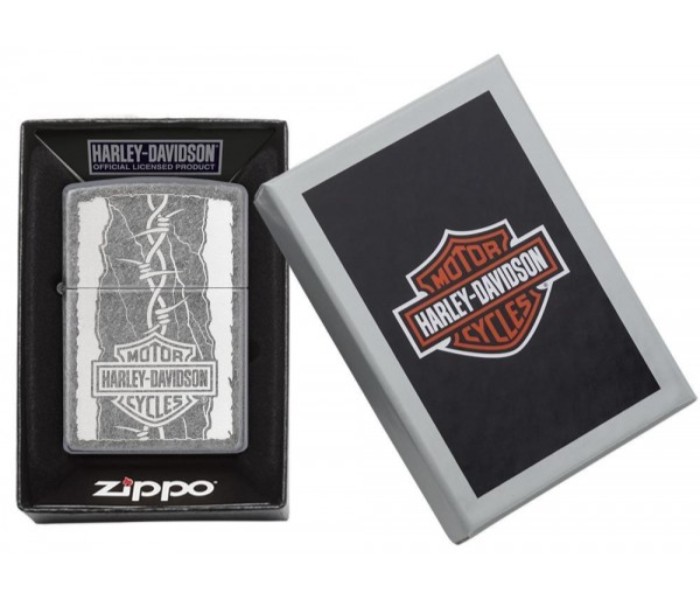 Zippo 29560 Harley Davidson Barb Wire Lighter Silver - Zoom Image 2