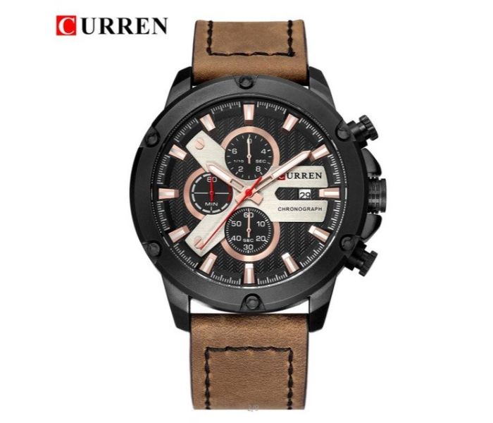 Curren 8308 Fashion Quartz Watch For Men Brown and Black - Zoom Image 4