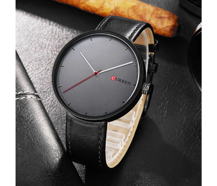 Curren 8223 Casual Big Dial Quartz Watch For Men Black - Zoom Image 1