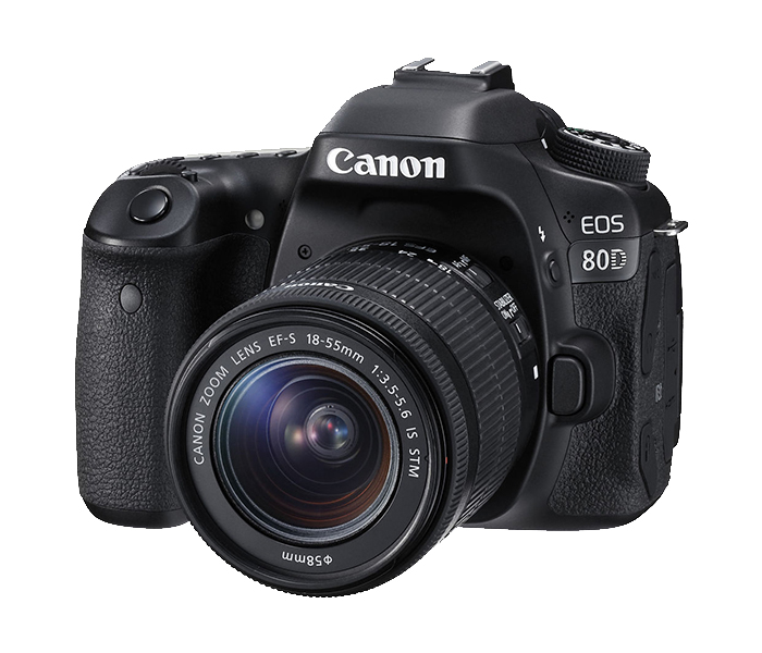 Canon EOS 80D 24.2 MP DSLR Camera with 18-55mm STM Lens - Black - Zoom Image 1