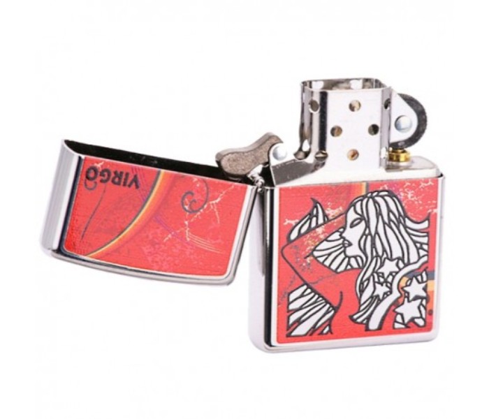 Zippo 24936-000009 Zodiac Virgo Lighter Red and Silver - Zoom Image 1