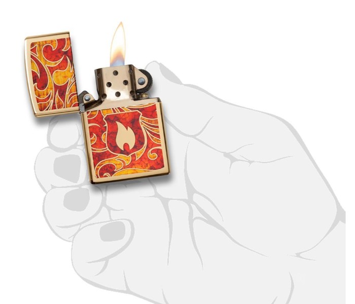 Zippo 28975 Shield Lighter Red and Gold - Zoom Image 3