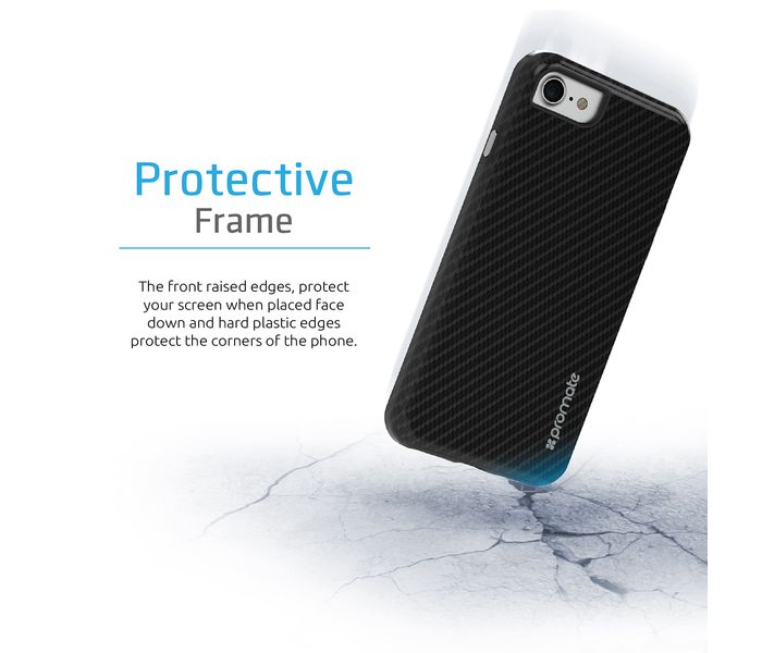 Promate Carbon-i7 Carbon Fibre Ultra-Thin Scratch Proof iPhone 7 Case Cover, Black - Zoom Image 2