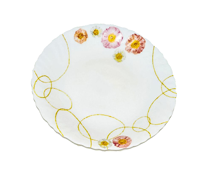 Royalford RF4258 9.5-inch Opal Ware Spin Dinner Plate - White - Zoom Image