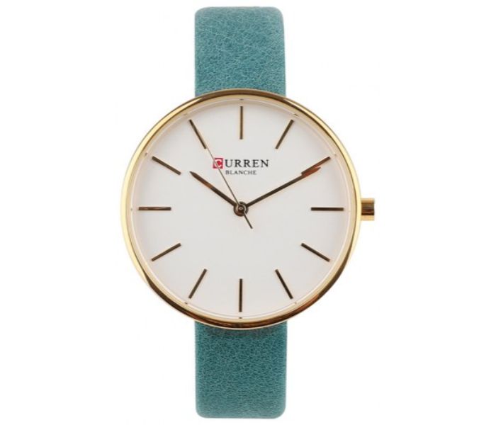 Curren 9042 Analog Quartz Watch For Women Sea Green and White - Zoom Image