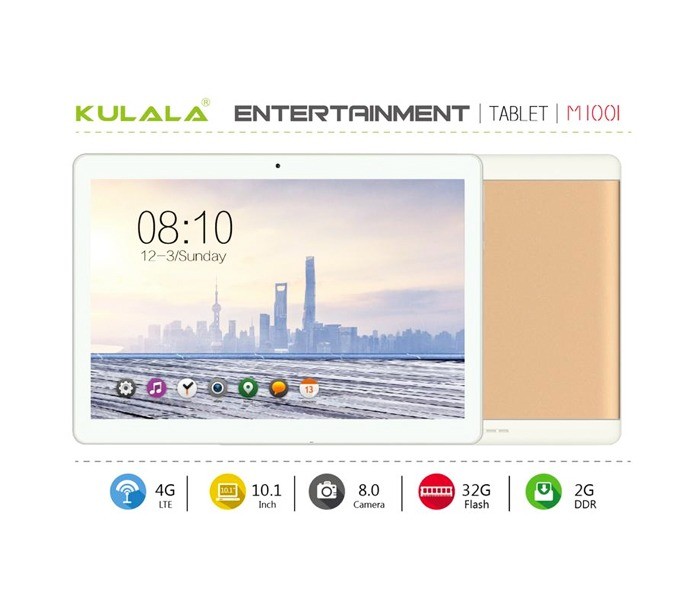 Kulala M-1001 10.1 inch Android 4G Tablet 2GB DDR 32GB Flash Gold - Zoom Image