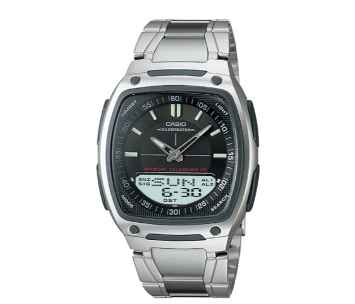 Casio AW-81D-1AVDF Mens Analog and Digital Watch Black and Silver - Zoom Image