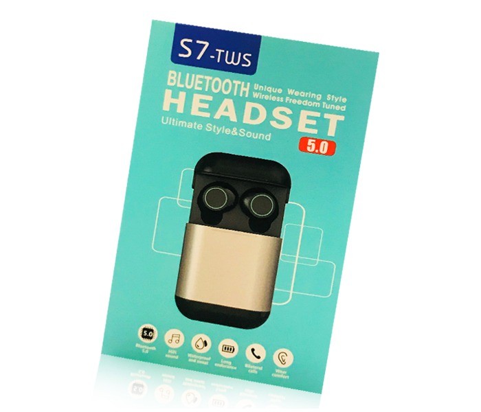 Vicky S7-TWS The Ultimate Style And Sound Genuine Quality Bluetooth Headset with Powerbank Multicolor - Zoom Image 2