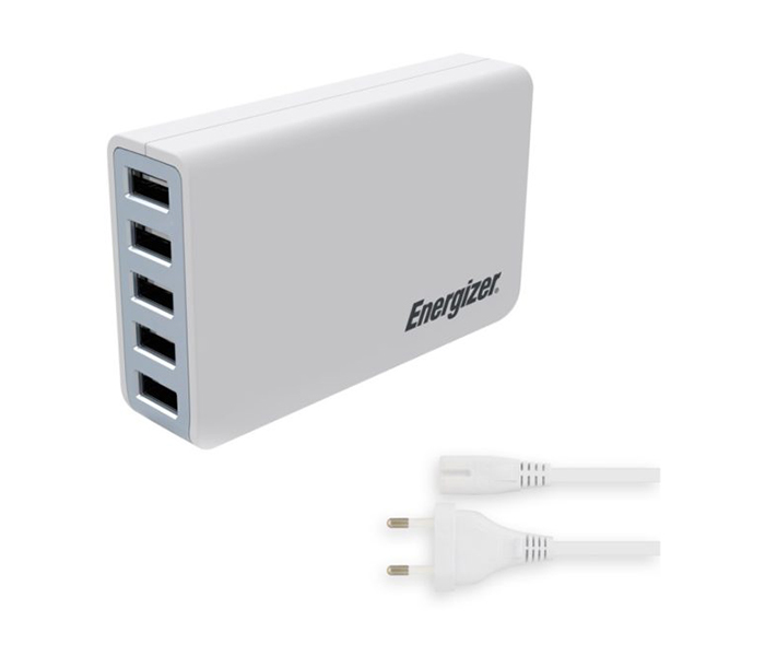 Energizer USA5DUKHWH5 5 Ports USB Charging Station - White - Zoom Image 2