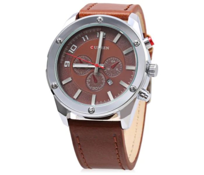 Curren 8204 Analog Quartz Watch For Men Coffee - Zoom Image 1