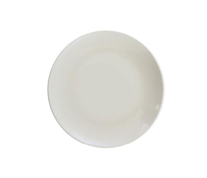 Royalford RF5841 10-inch Melamine Ware Deep Plate - White Diamond - Zoom Image