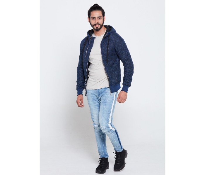 Age Stegol OU10080 Mens Multi Zipper Jacket with Hoodie Blue - Zoom Image 3