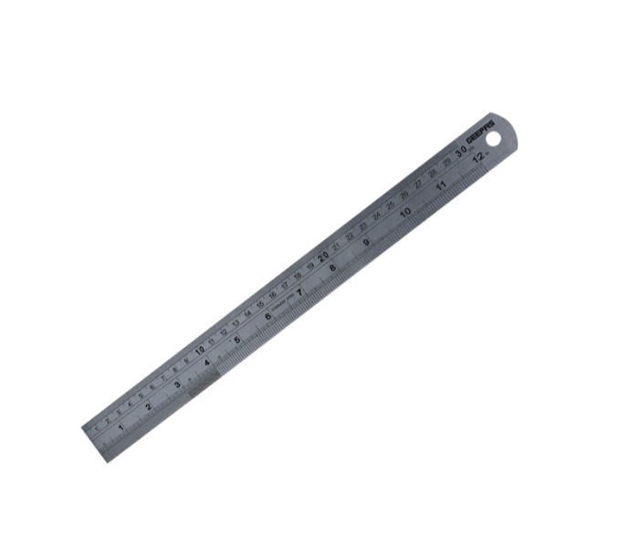 Geepas GT59034 12 inch Stainless Steel Ruler Silver - Zoom Image