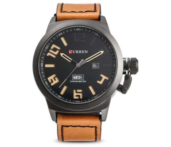 Curren 8270 Analog Quartz Watch For Men Brown and Black - Zoom Image 2