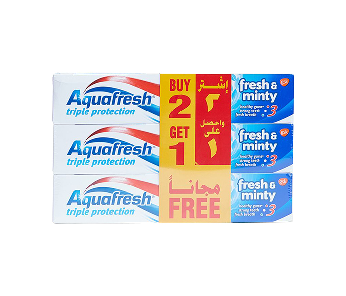 Aquafresh N13415588A Triple Protection Fresh and Minty Toothpaste - 3 Pieces - Zoom Image