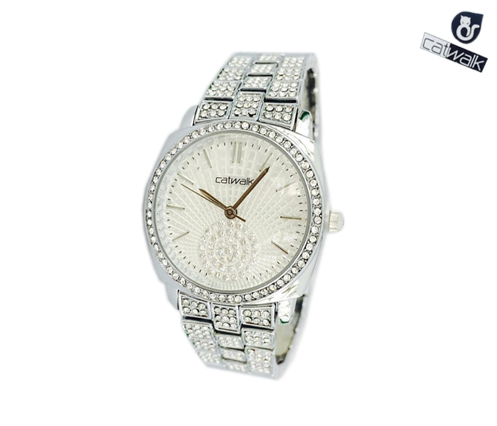 Catwalk CW-186 Genuine quality Fashionable Cz Watch For Women Silver - Zoom Image