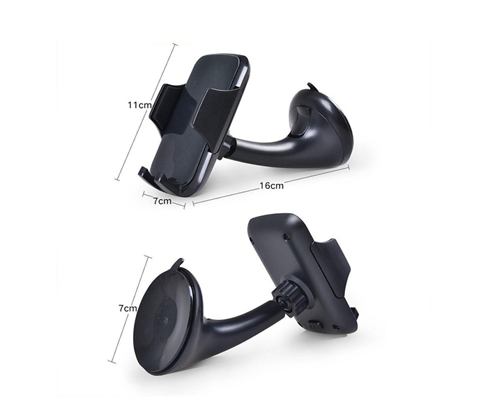 iends IE-HO2286 Universal Flexible Windshield Car Mount for Smart Phone - Black - Zoom Image 1