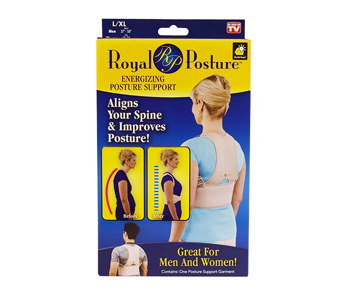 HS373 Royal Posture Energizing Back Support Corrector Garment Brace for Unisex - Beige - Zoom Image 1