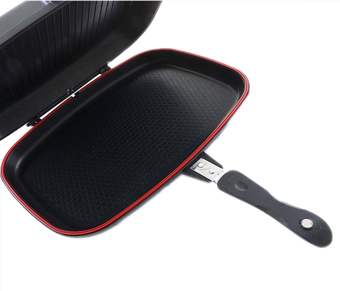 Buy Double Sided Grill Pan Black 40cm Online in Oman