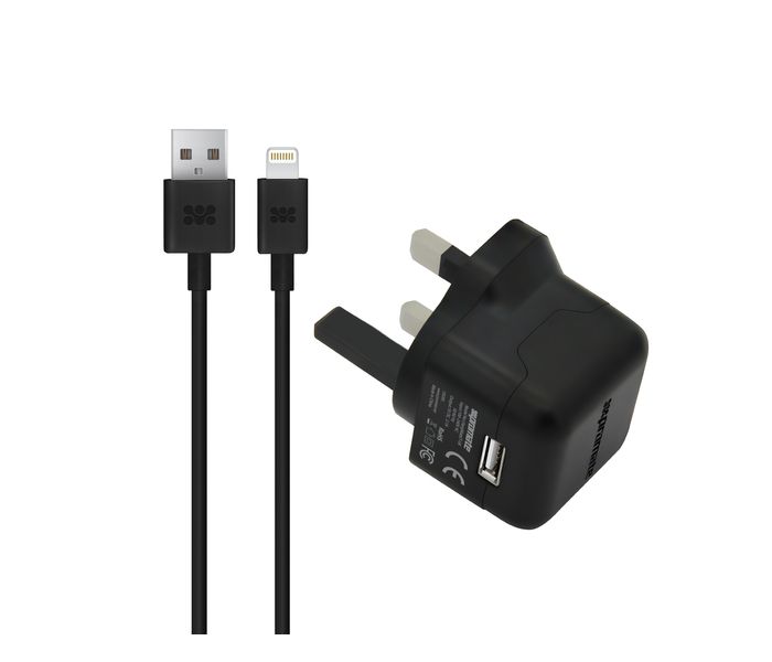 Promate ChargMateLT-UK Premium 2.1A Charger with Lightning Connector, Black - Zoom Image 10