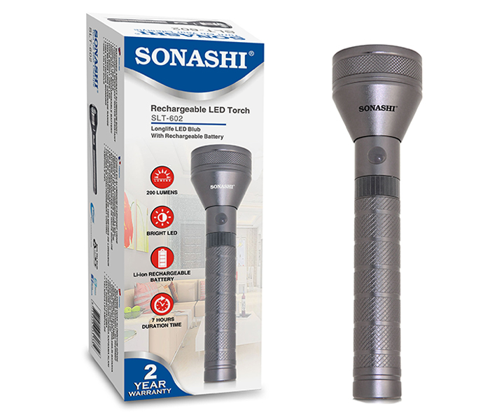 Sonashi SLT-602 3W Rechargeable LED Torch - Grey - Zoom Image 2