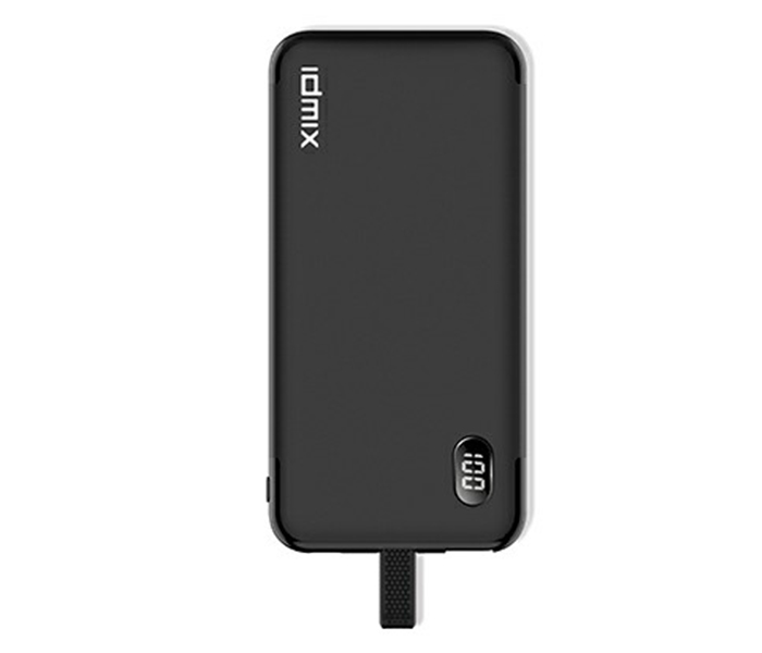 Idmix P10 MFI 8000mAh MFI super Thin Power Bank with Integated Lightning Cable - Black - Zoom Image 4